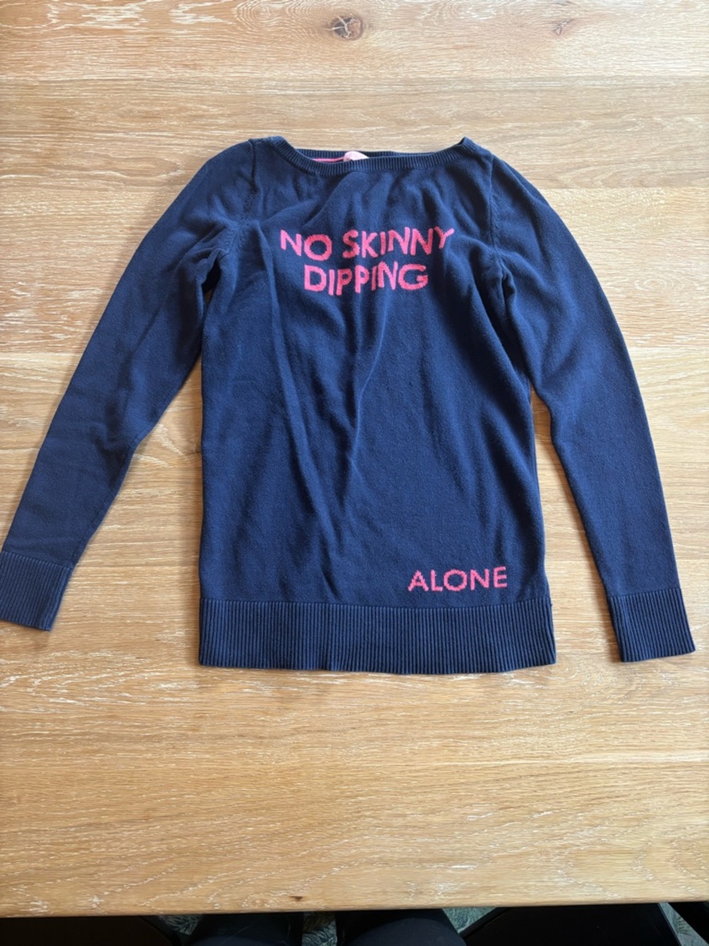 Lilly Pulitzer Navy Sweater with Pink Lettering
